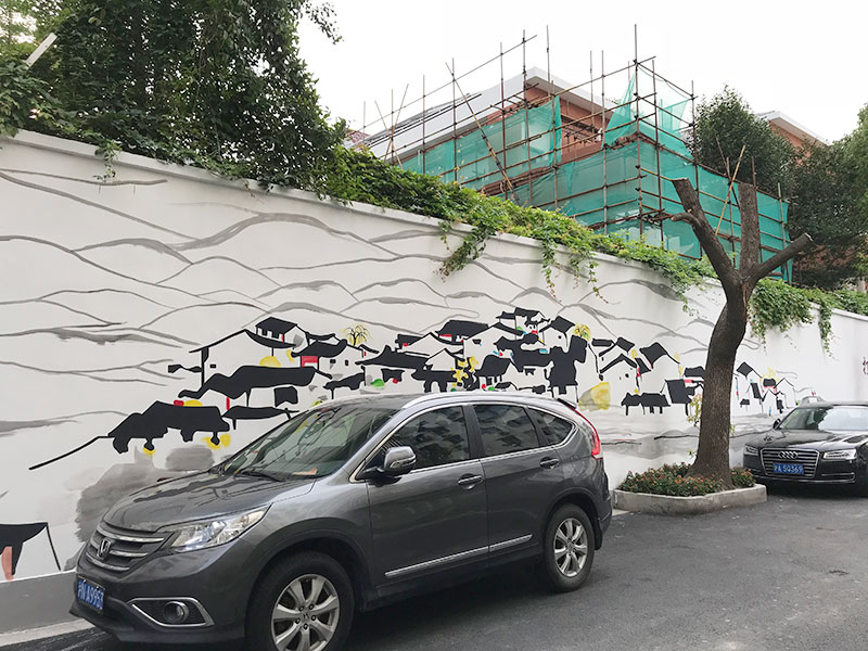 普陀区水塘小区围墙出新