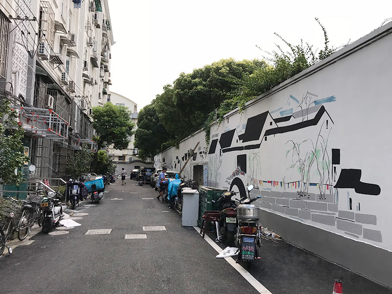 普陀区水塘小区围墙出新